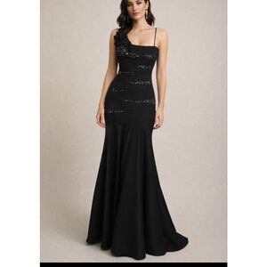 Betsy Adam Black Evening Gown